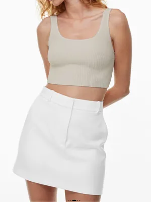 Aritzia Babaton Sculpt Knit Squareneck Cropped Tank Size Small Taupe thumbnail 1
