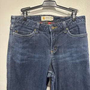 Carhartt Women’s Jeans Flannel Lined Straight Original Fit Size 10 Blue Denim thumbnail 2
