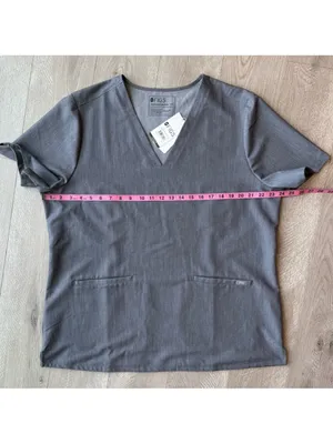 NWT Figs Casma Three Pocket Scrub Top Graphite Size XXL PO# 1327 thumbnail 7