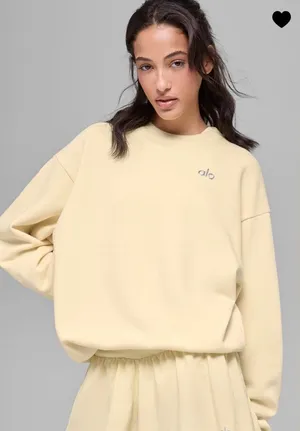 Alo Yoga NWT Accolade Crew Neck Pullover Candlelight Yellow Size S thumbnail 1