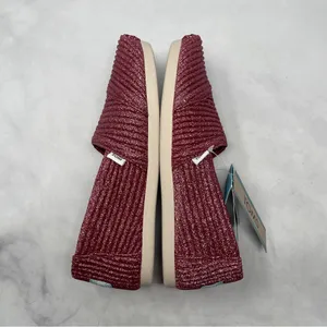 NEW TOMS Alpargata Dark Rose Textured Glitter Cord Slip On Loafer Shoes Pink 5.5 thumbnail 6