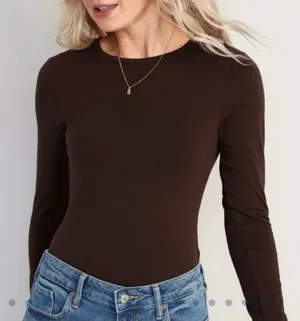 Old Navy French Roast bodysuit Long Sleeve SZ:M thumbnail 1