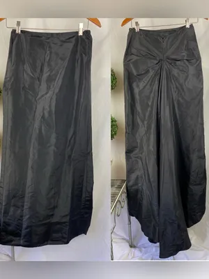 Worth Silk Black Silk A Line Maxi Long Hi-low Train Occasion Evening Skirt thumbnail 3
