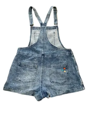 Aerie Werk & Play Denim Shortalls Women’s Size M Blue thumbnail 9