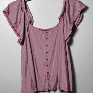 American Eagle Off Shoulder Stripe Top Blouse Soft &‎ Sexy Size XS thumbnail 2