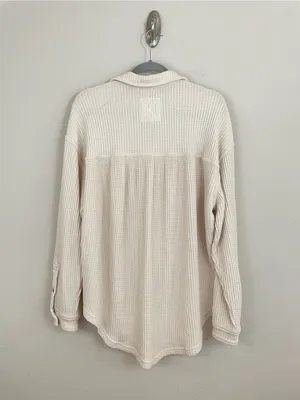 Aerie Cake Batter Anytime Fave Waffle Shirt Oversized Shacket‎ Size XS thumbnail 8