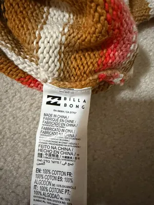 Billabong Multicolored Stripped, Boxy, Cropped Sweater in M thumbnail 5