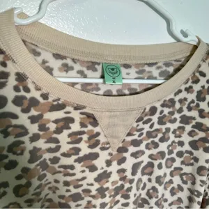 Honeydew Women's Size XL Velour Sweatshirt Natural Leopard Animal‎ Print Beige thumbnail 12