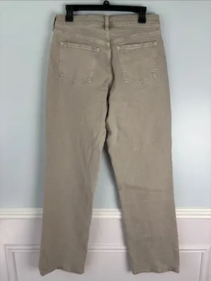 NWT Abercrombie & Fitch Curve Love Low Rise Baggy Jean Cream Color Sz 28/6 Tall thumbnail 5