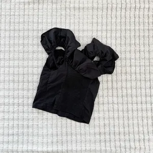 Abercrombie & Fitch Black Ruffle Blouse thumbnail 2
