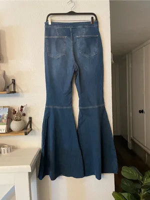 We The Free Blue Flare Wide Leg Jeans Size 31 thumbnail 2