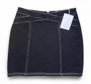 NWT TWIIN x Evil Twin Depart Faded Black Denim Micro Mini Skirt — SMALL thumbnail 1