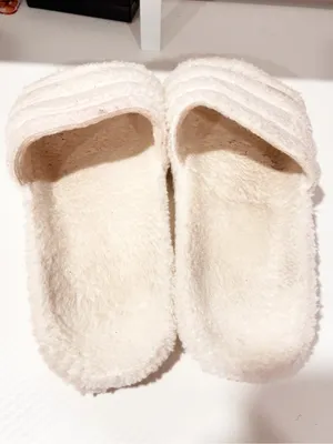 Adidas Adilette Cozy Slides Sandals Off White Size 9 thumbnail 3