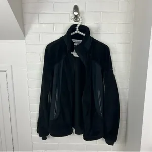 Columbia Black Zip Up Interchangeable Fuzzy Faux Fur Jacket Size M thumbnail 9