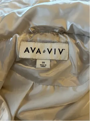 Women's AVA & VIV Ivory Puffer Jacket 2X thumbnail 3