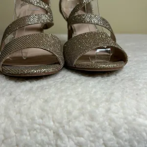 Maripé Heels Womens‎ 9 Gold Sloane Glitter Stiletto Wedding Formal Holiday Party thumbnail 5