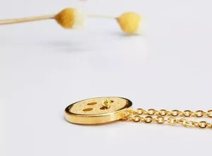 Stainless Steel Tiny Button Necklace thumbnail 5