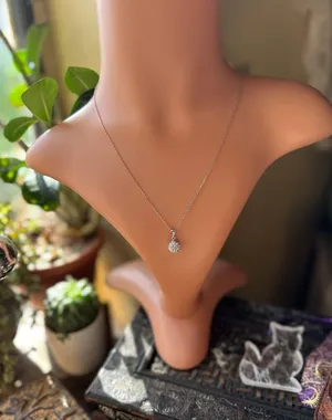 Sterling Silver CZ Fireball  Necklace thumbnail 2