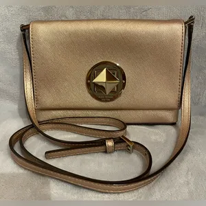 Kate Spade Sally Newbury Lane Rose Gold Crossbody Clutch Metallic Evening thumbnail 1