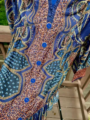 NWOT FARM Rio Floral Paisley Ruffles Mini Dress Glam Boho Long Sleeve Size S thumbnail 2