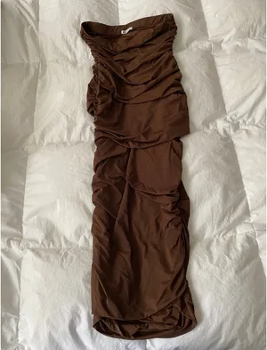 Zara Strapless Dress Brown  thumbnail 2