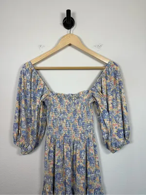 Polo Ralph Lauren Denim & Supply Floral Smocked Midi Dress Cottagecore XS thumbnail 9