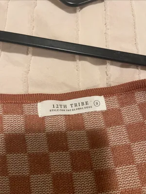 12th tribe brown checkered dress size small #89 thumbnail 7