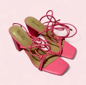 Source Unknown Hot Pink Strappy Block Heel Sandals thumbnail 1