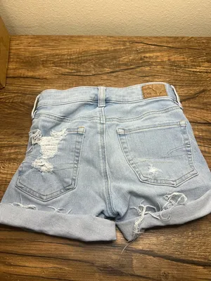 American Eagle Dream Short Distressed Light Wash Stretch Denim Shorts 000 thumbnail 4