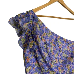 Shoshanna Lavender Purple Priya Floral Print One Shoulder Midi Cocktail Dress 0 thumbnail 4