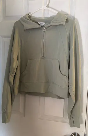 Danskin Light green cropped half zip up thumbnail 1