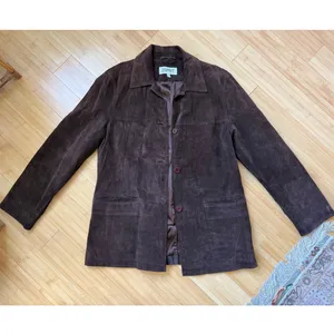 Vintage 1990s ESPRIT Brown Soft Suede Jacket / Blazer Women's Large thumbnail 10