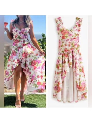 Abercrombie & Fitch Floral Drama Ruffle High Low Maxi Dress Medium thumbnail 2