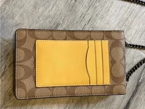 Coach Phone Crossbody Signature Glitter Lemon Purse Minimalist Quiet Luxury thumbnail 5