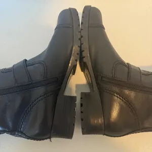 Marc Fisher Womens‎ Black Leather Moto Boots Buckle Strap Mid Calf Cap Toe 9M thumbnail 6
