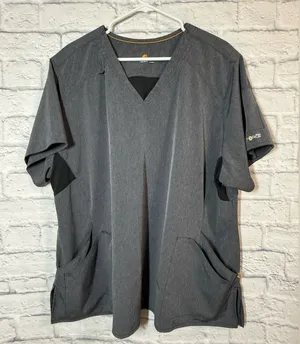 Carhartt Women's V-Neck Scrub Top - Grey, 3XL thumbnail 1