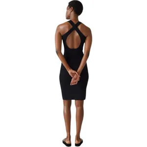 & OTHER STORIES Fitted Black‎ Ribbed Open Back Midi Dress Size Small thumbnail 2