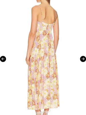 l*space Gemma Wavy Daisy Floral Print Midi Dress Size Small thumbnail 2