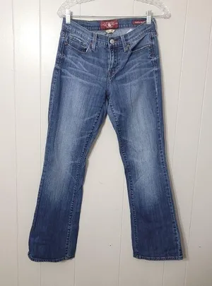LUCKY BRAND Sofia Boot Ankle Mid Rise Blue Denim Jeans Women's Size 6/28 thumbnail 1