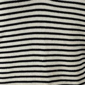 NetWork Women's Cream Black Striped Sleeveless Knit Polo Vest Sweater Top Size S thumbnail 2