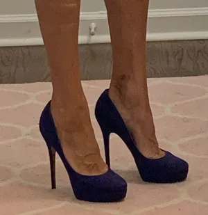 Heels, Size 39 (Woman’s 9), Royal Blue Suede thumbnail 7