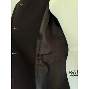 Vintage Calvin Klein 100% Merino Wool Chocolate Brown Double-Breasted Peacoat thumbnail 5