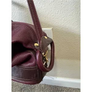 Valentina Italian Leather Burgundy Asymmetrical Crossbody Handbag Bag Purse Hobo thumbnail 3