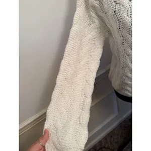 Vigoss Women's Cream White Cable Knit Pullover Sweater Crew Neck Cozy Preppy thumbnail 4