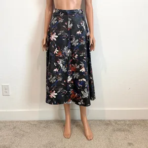 Shelanna juniors large floral faux leather a line midi skirt SK 3525 thumbnail 9