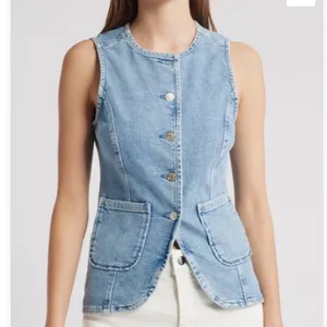 NWT Rails Portola Denim Vest Womens Blue Eyed Girl Light Wash Button Front M thumbnail 11