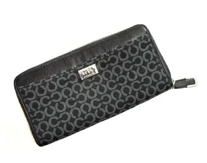 Coach Madison needlepoint accordian wallet op art fabric thumbnail 1