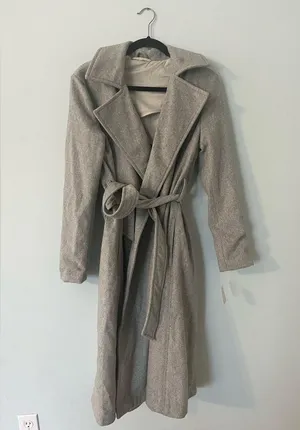 Free People Sierra Coat Wool Blend Wrap Jacket Gray Oversized Collar Size XS NWT thumbnail 5