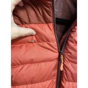 L.L. Bean Puffer Jacket Womens Small Orange Brown Long Sleeve Zip Up Outdoor C6 thumbnail 2