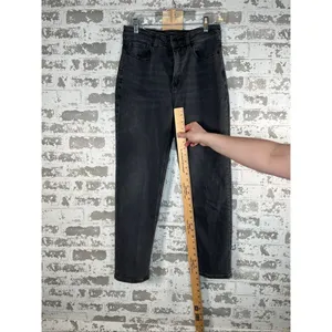 American Eagle | women black denim mom jean thumbnail 5